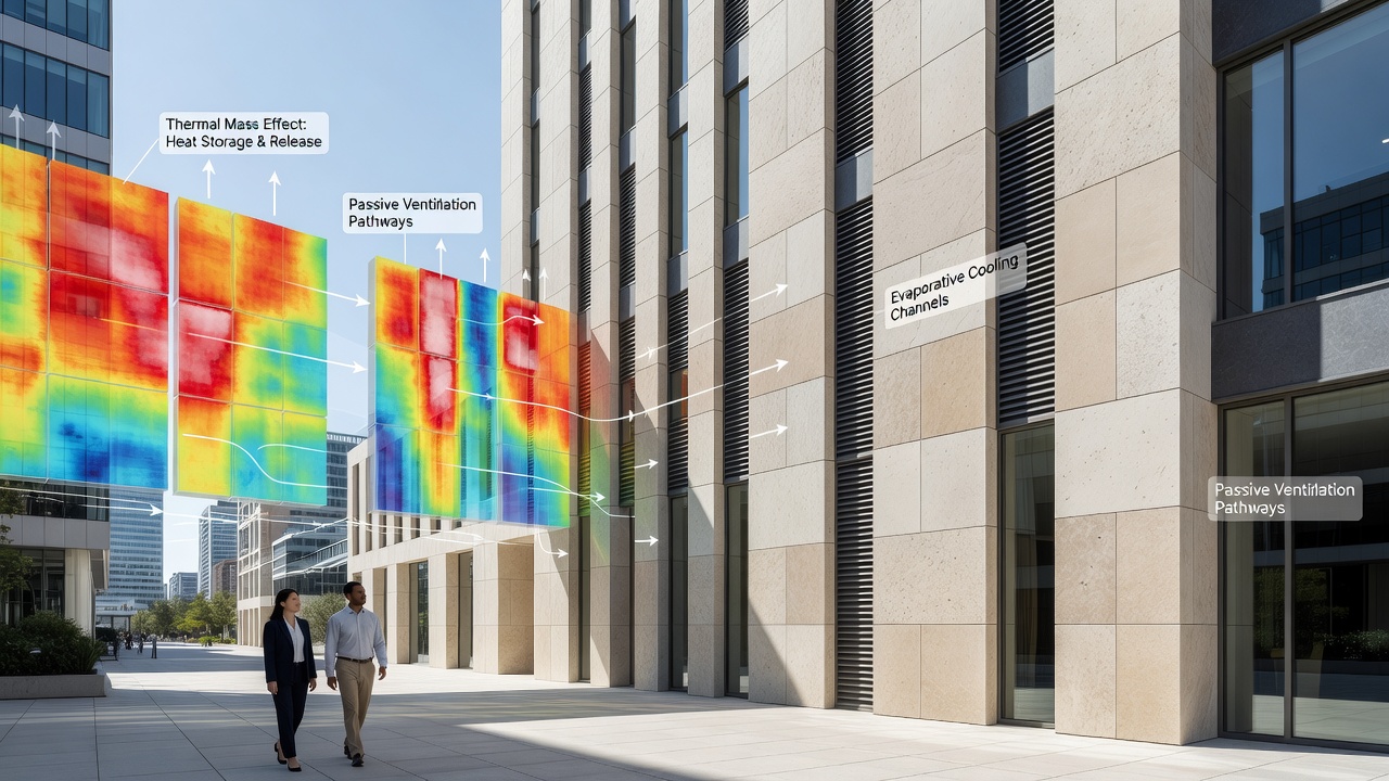 Thermal Dynamics of Stone in Passive Cooling Strategies for Contemporary Urban Structures